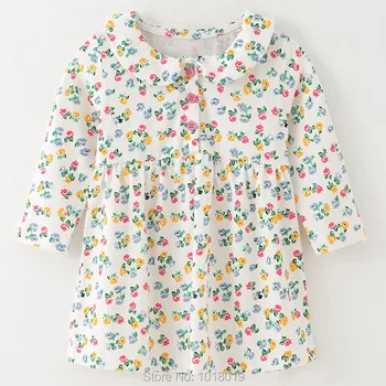 

100% Cotton Baby Girl Clothes 2020 Bebe Girls Dresses Casual Kids Doll Princess Dress Long Sleeve Flower Girls Clothing Tops Tee