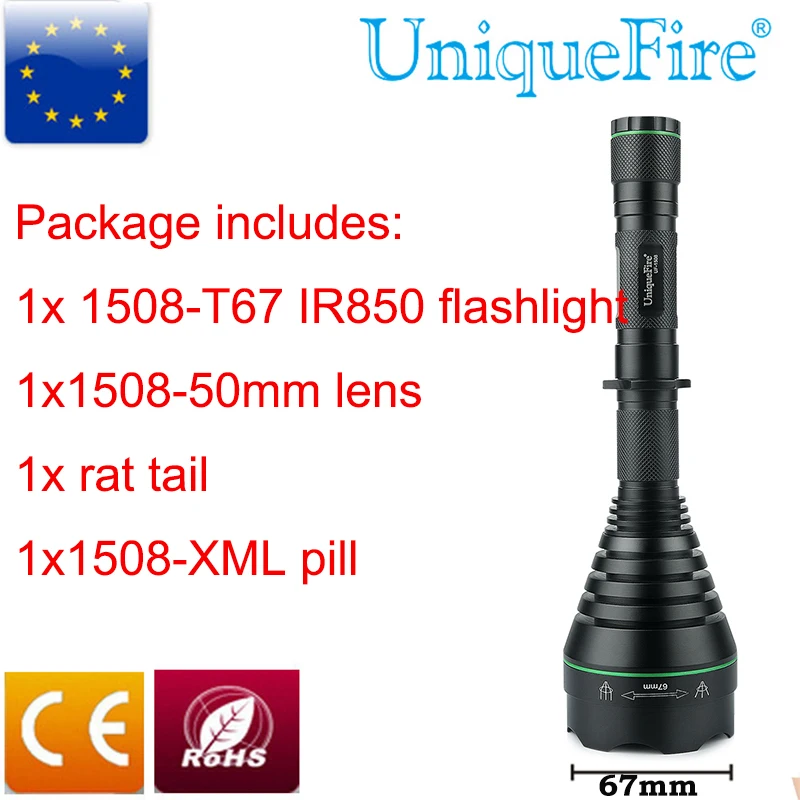 UniqueFire Многофункциональный светодиодный фонарик UF 1508 T67 IR850 инфракрасный охота с