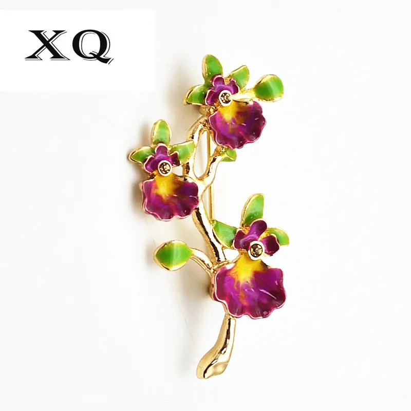 

Free shipping fashion ladies jewelry exquisite flower pattern shape girls brooch plating enamel craft elegant brooch pins women