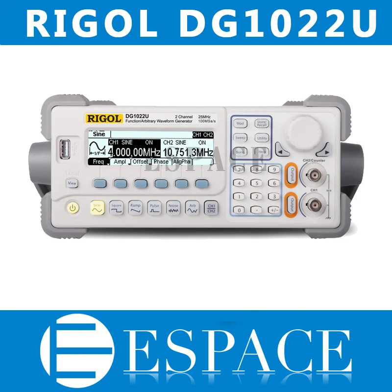 

RIGOL DG1022U Arbitrary Waveform Function Generator 25MHZ 2 output channels 5 standard waveforms built-in 48 arbitrary waveforms