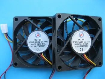

2 Pcs Brushless DC Cooling Fan 5V 7015S 11 Blades 70x70x15mm 3pin Sleeve-bearing
