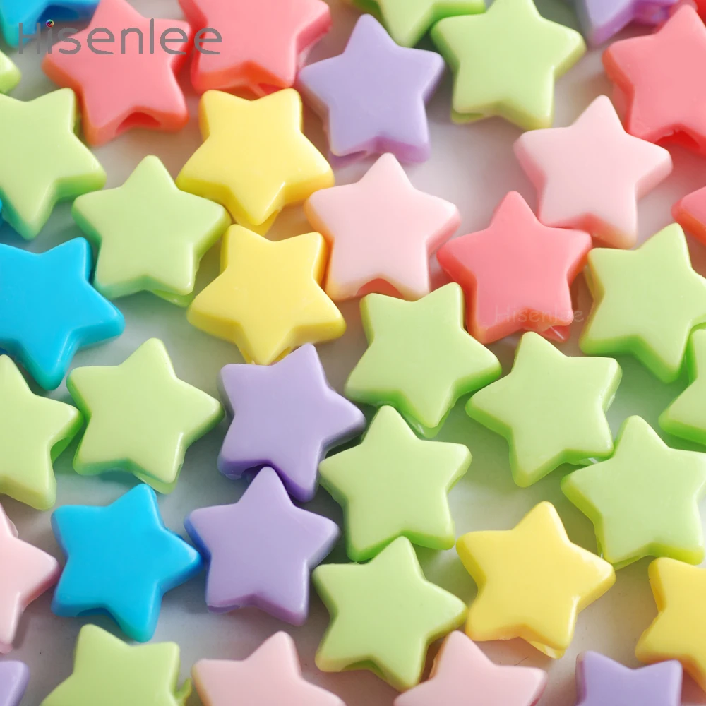 Hisenlee 50/100 шт./пакет 13 мм Красочные смешанные цвета Акриловые пятиконечная звезда браслет/детский игрушечный делая шарик