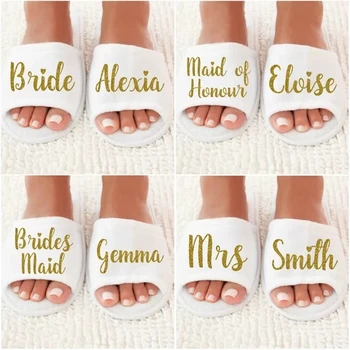

personalized Wedding Slippers,Bridal Party Slippers.Bachelorette party favors gifts,bridesmaid maid of honor flower girl slipper