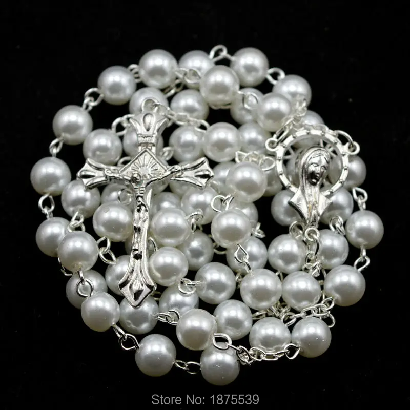 2016 fashion catholic rosary colorful glass imitation bead rosary
