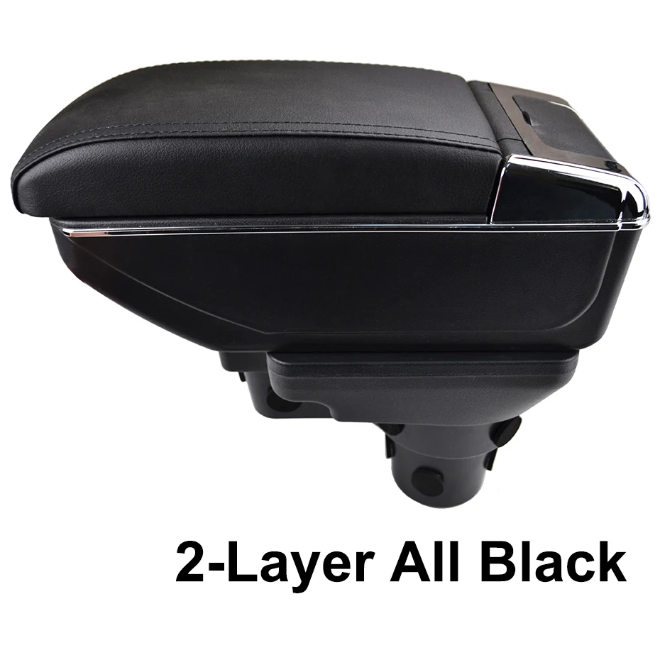 Xukey центральный подлокотник для hyundai Accent Solaris 2 Консоль Центр черный ящик для хранения стайлинга автомобилей пепельница - Название цвета: 2-Layer All Black