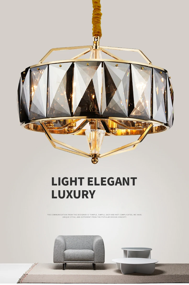Американская Современная хрустальная люстра светодиодный Кристалл арматура для люстры Сияющий круглый для гостиниц и столовых гостиной