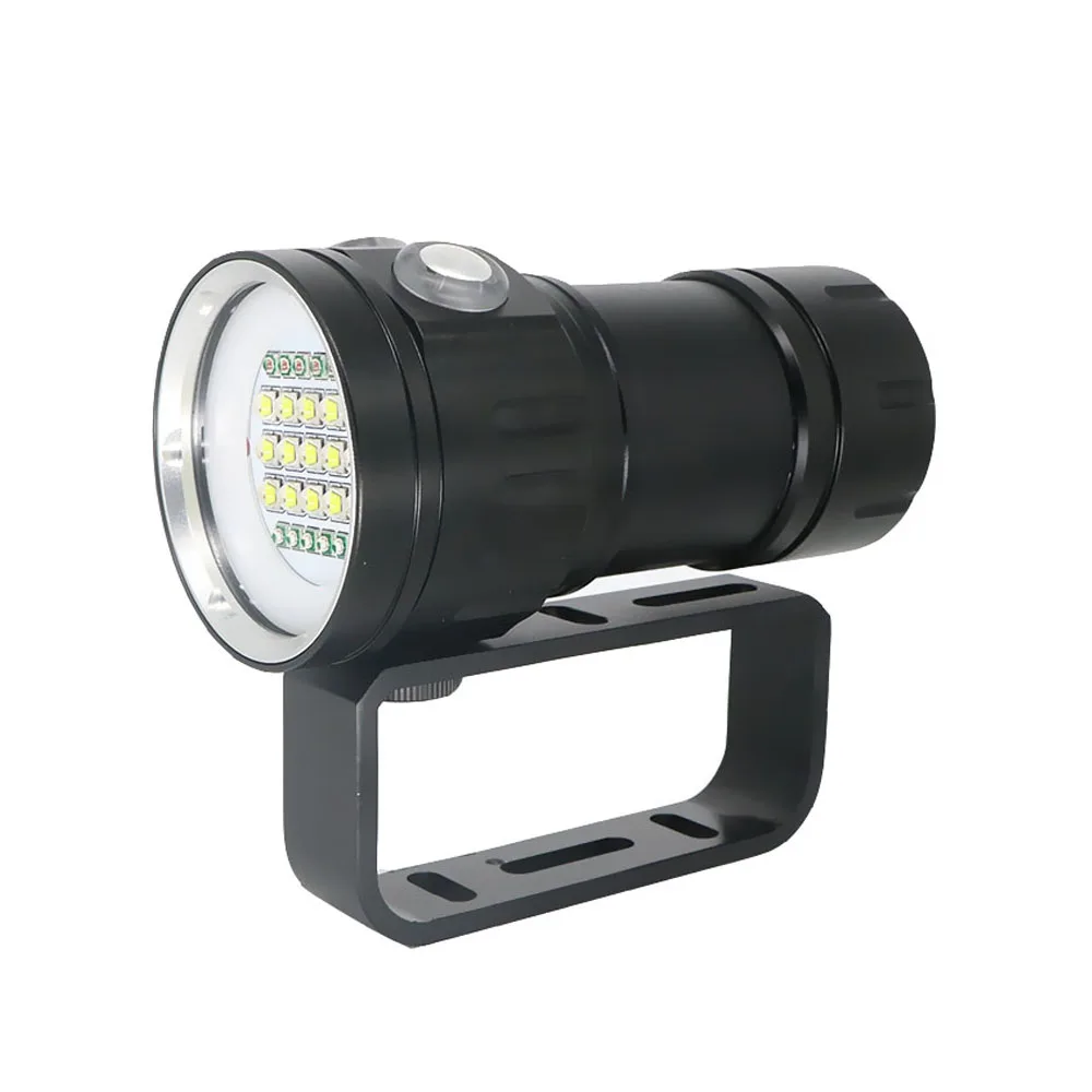 Светодиодный фонарик для дайвинга 80 м XHP70/90, тактический фонарик для фото и видео, синий+ белый светодиодный фонарь