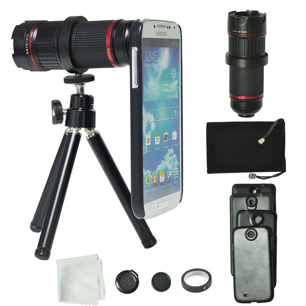 

4-12x Zoom Telephoto Magnifier Optical Telescope Camera Photo Lens+Aluminum Mini Tripod For Samsung Galaxy NOTE 4/3/S5/S6 Edge +