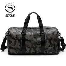 Scione Unisex Camouflage PU Travel Cabin Bags Waterproof Practical Luggage Shoulder Bag Large Leisure Portable With Shoe Pack
