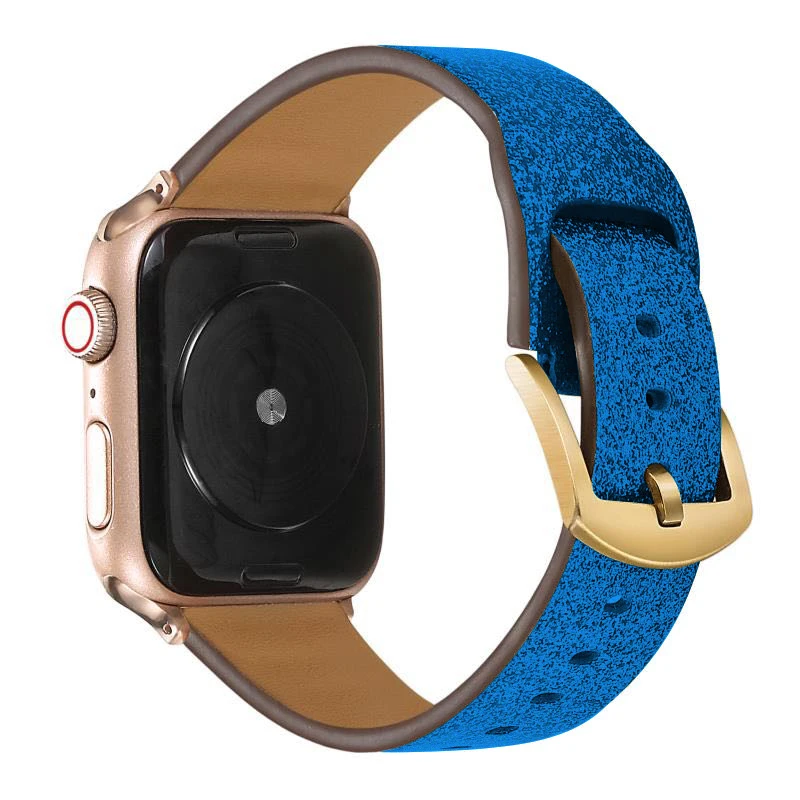 Высококачественный ремешок для часов Apple Watch 42 мм 38 мм 40 мм 44 мм для iWatch 4 3 2 1 Band Sports Leatherseries 5 - Цвет ремешка: Flash-blue