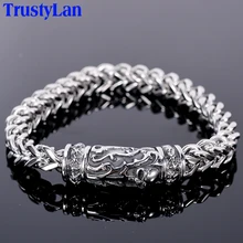 Мужской браслет TrustyLan в стиле панк, готика, рок, байкер, Череп, Ретро стиль, нержавеющая сталь, мужские браслеты дружбы,, ювелирное изделие, Прямая поставка