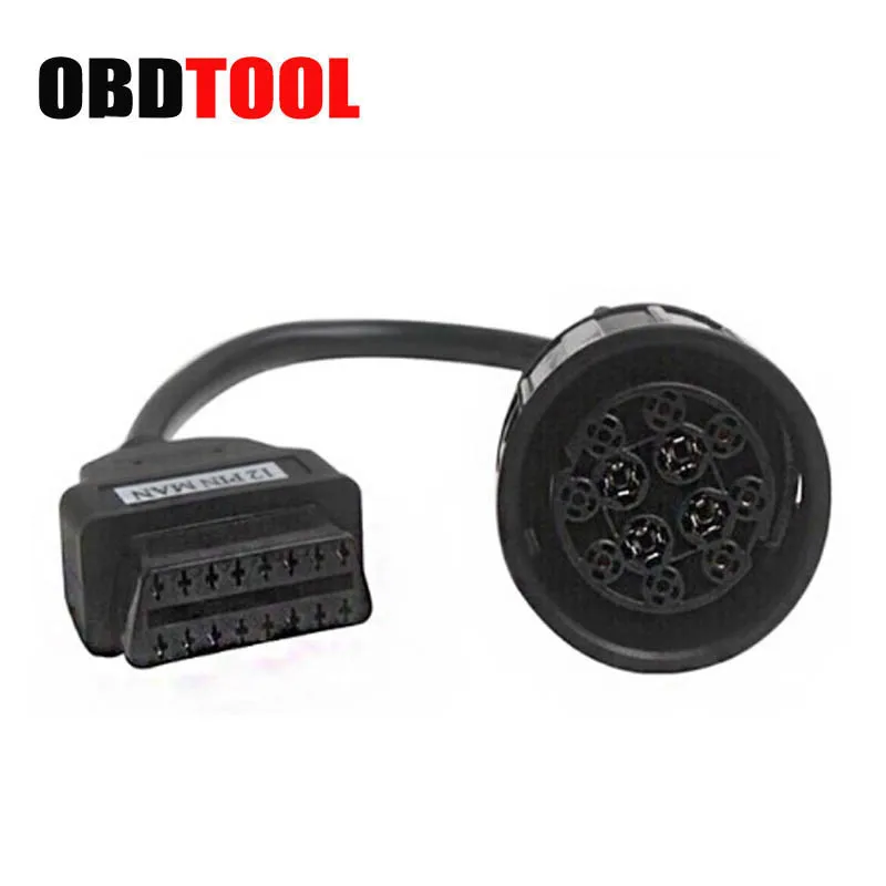 #*Cheap ObdTooL 12pin to 16PIN OBD2 Cable for MAN Auto Scanner 12 PIN OBD Convert Adapter Truck Diagnostic Tool Connector JC10