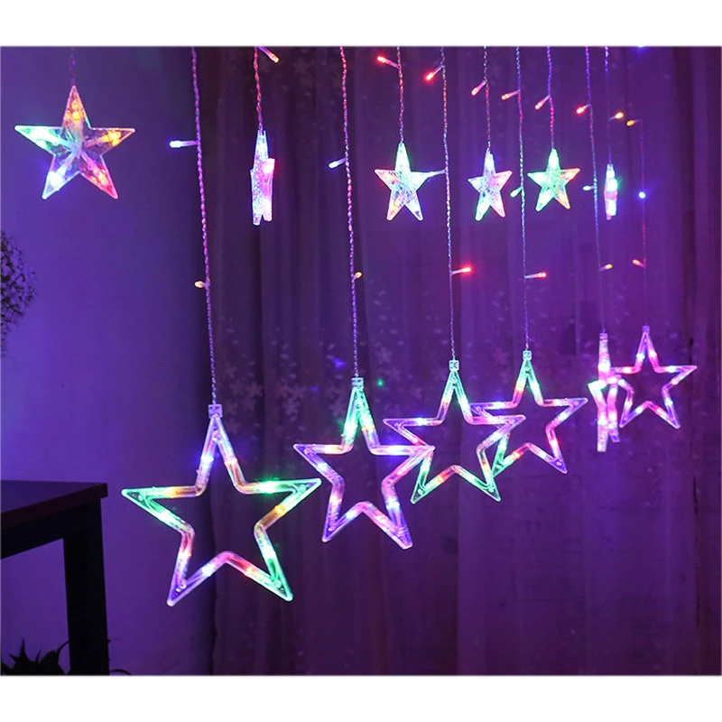 

2.5M Christmas Light Star LED Curtain String Light 220V Romantic Fairy Light Holiday Wedding Garland Party Decoration Lighting
