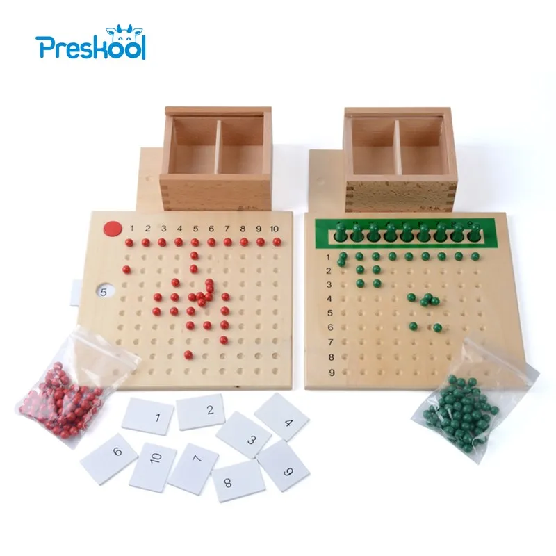 Baby Toy Montessori Multiplication Bead Board and Division Bead Board for Early Childhood Education Preschool Training Toys