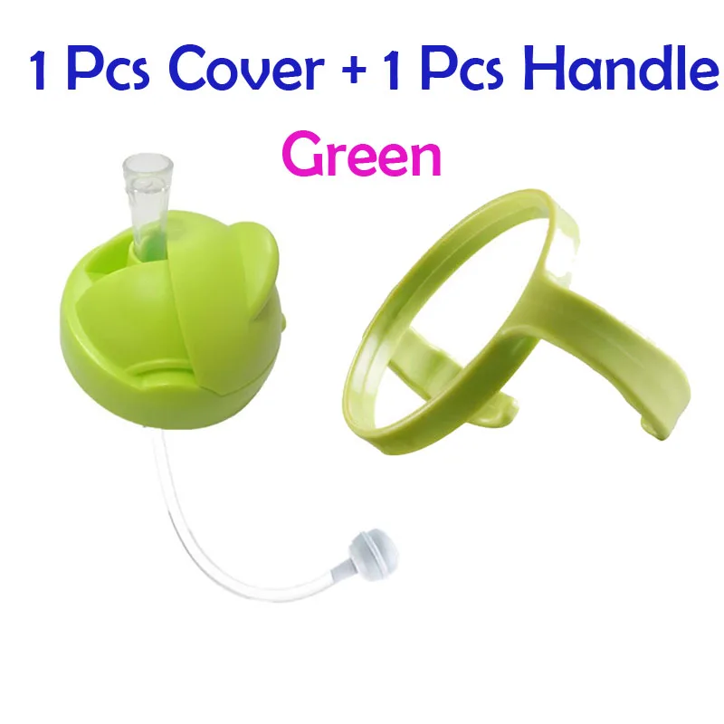 Green cover x Handle 2 шт. Фирменная Новинка Ручка для бутылки для натурального широкого рта Tomo бутылочка для кормления для детей, кружка с ремнем аксессуары для бутылок - Цвет: Green cover x Handle