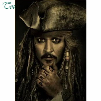 

5D Full Diy Diamond Painting cross stitch Pirates of the Caribbean Captain Jack Sparrow actor Johnny Depp Diy diamond embroidery