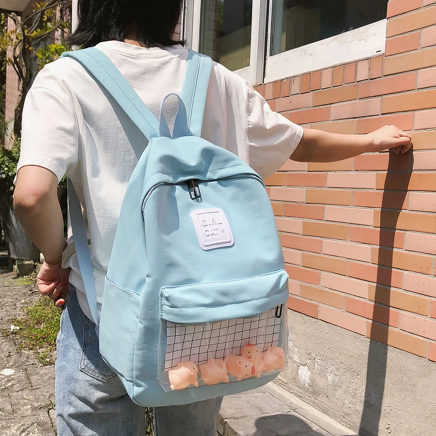Милые маленькие школьные сумки с желтой уткой Ita для девочек, женские прозрачные рюкзаки, Большой Вместительный женский рюкзак