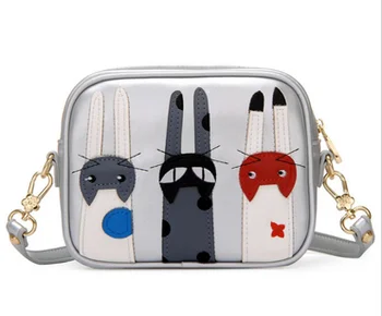 

by dhl or ems 20pcs Cartoon Printing Design Lovely Cross-body Bags Leather Clutch Women Messenger Bags Female Tote Women Bag