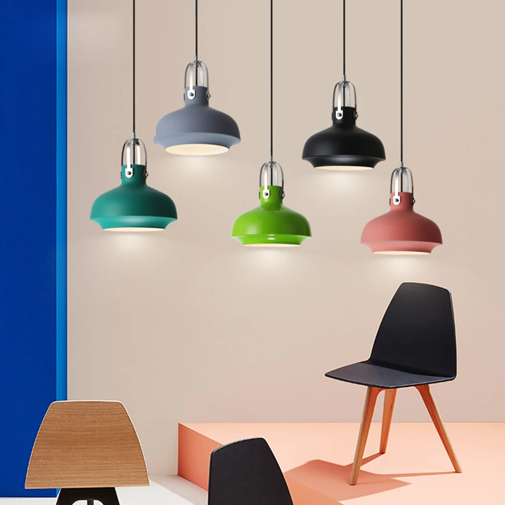 

Modern Nordic Colorful Macaron LED Iron 1 Light Pendant Light Kit for Dining Bedrooom Light Fixtures Home Decor Art Lamp Lmaps
