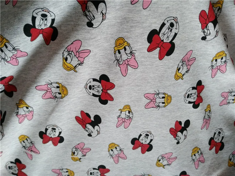 50*160 см Минни Дейзи утка эластичность трикотажная лайкра хлопок Ткань для шитья жир стеганая Лоскутная детская одежда для девочек