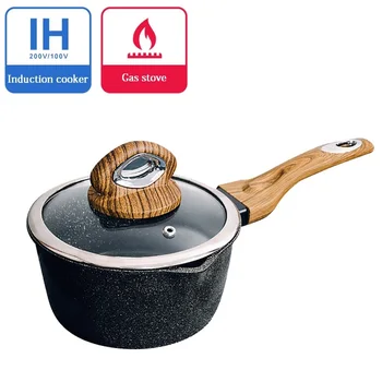 

1.5L/1.9L Maifan Stone Nonstick Cooking Pot Skillet Pan Stewpan Noodle Soup Milk Stockpot & Glass Lid For Gas Induction Cooker