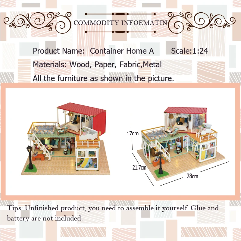  Cutebee DIY House Miniature with Furniture LED Music Dust Cover Model Building Blocks Toys for Chil - 32824869076