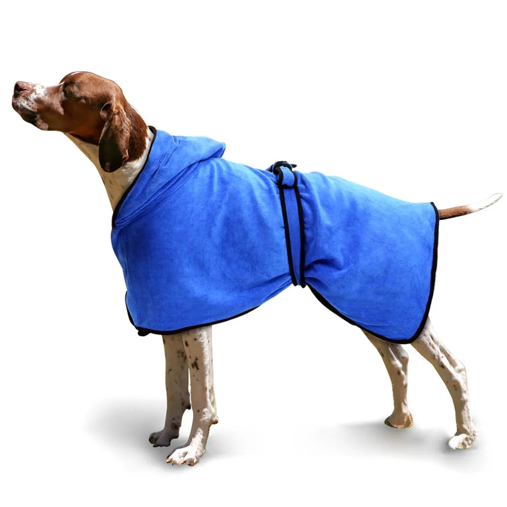 Dog Cat Bath Robe Microfiber Towel Quick Drying Animal Grooming Blanket