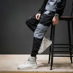 Новая весна 2018 весна/лето мода японский Отдел мужской чистый цвет большой размер мешковатые тренд подростковые ноги повседневные брюки