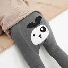 Новые зимние детские Фланелевые штаны для малышей теплые вязаные леггинсы с высокой талией и рисунком для девочек повседневные штаны для мальчиков 12-36 месяцев