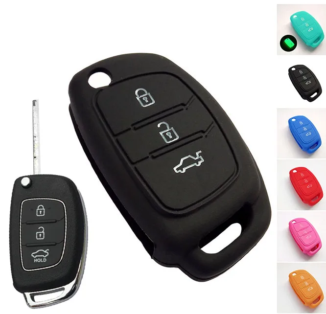3 кнопки флип ключ силиконовый чехол подходит для HYUNDAI SANTA FE SONATA ELANTRA VERNA IX35 SOLARIS IX45