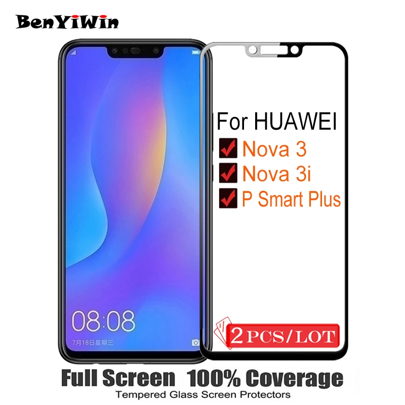 

2PCS 100% Original Full Cover Screen Protector Tempered Glass for Huawei NOVA 3 3i PAR AL00 LX1 LX1M LX9 TL20 INE LX2 Glass Film