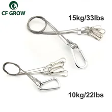 Kit de suspensión de luz, Gancho de cuerda colgante de acero inoxidable, luces colgantes de Cable de acero galvanizado, accesorios de luces de cultivo, 10/15kg, 22/33 libras