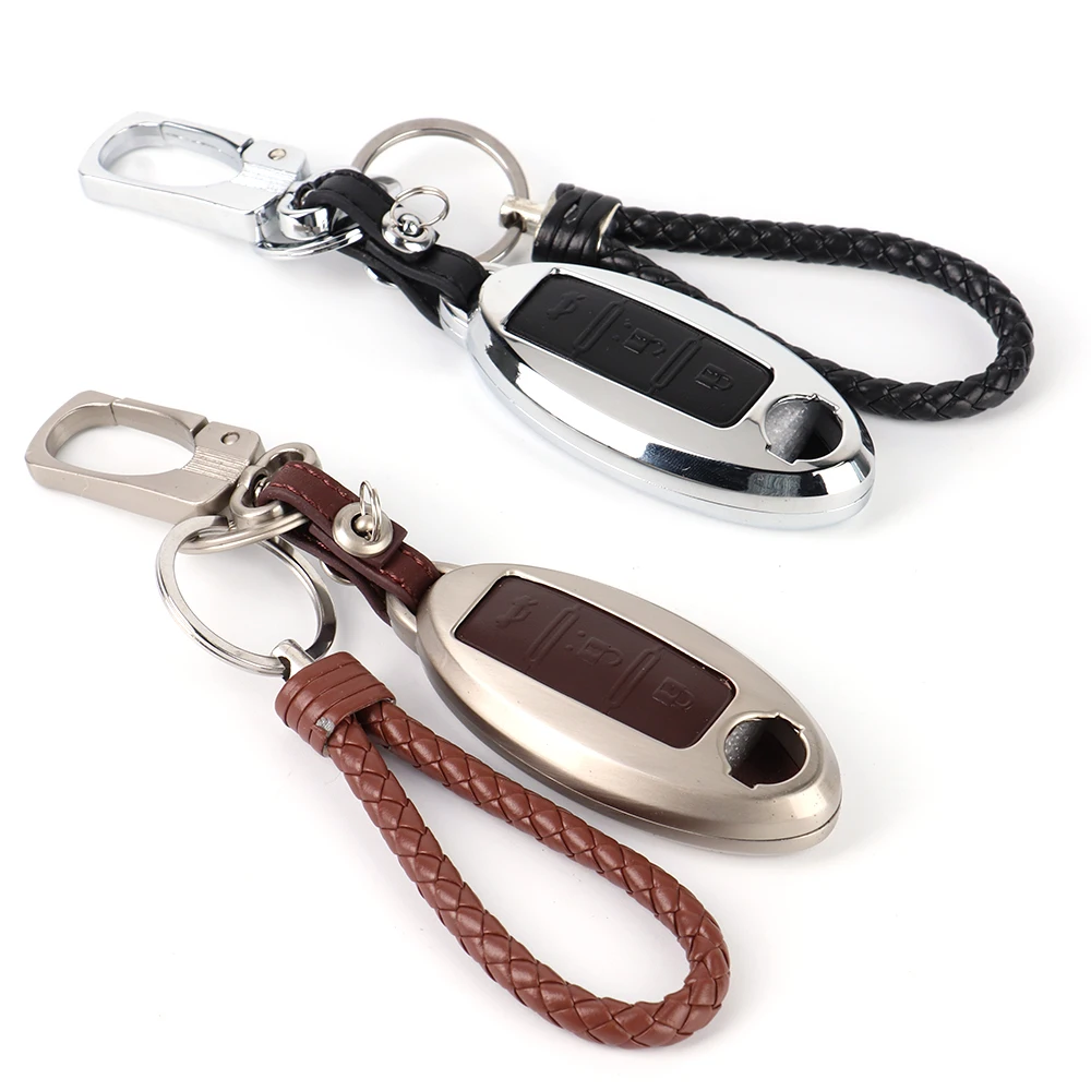 

KEMiMOTO Car Styling Key Case Cover for Nissan Qashqai J10 J11 X-Trail t31 t32 kicks Tiida Pathfinder Car Key With Leather Fob
