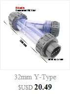 20 мм y-образный прозрачный ПВХ фильтр Видимый аквариумный фильтр для воды, фильтр для микроорошения, насос, фильтр для домашнего водоснабжения