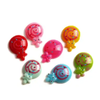 

50Pcs Mixed Resin Lollipop Cabochon Flatback Embellishments Decoration Crafts Embellishments For Scrapbooking Diy Accessories