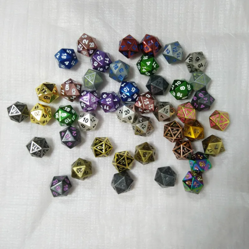 

1Pcs foreign trade hot D20 face digital metal game dice single grain 20mm