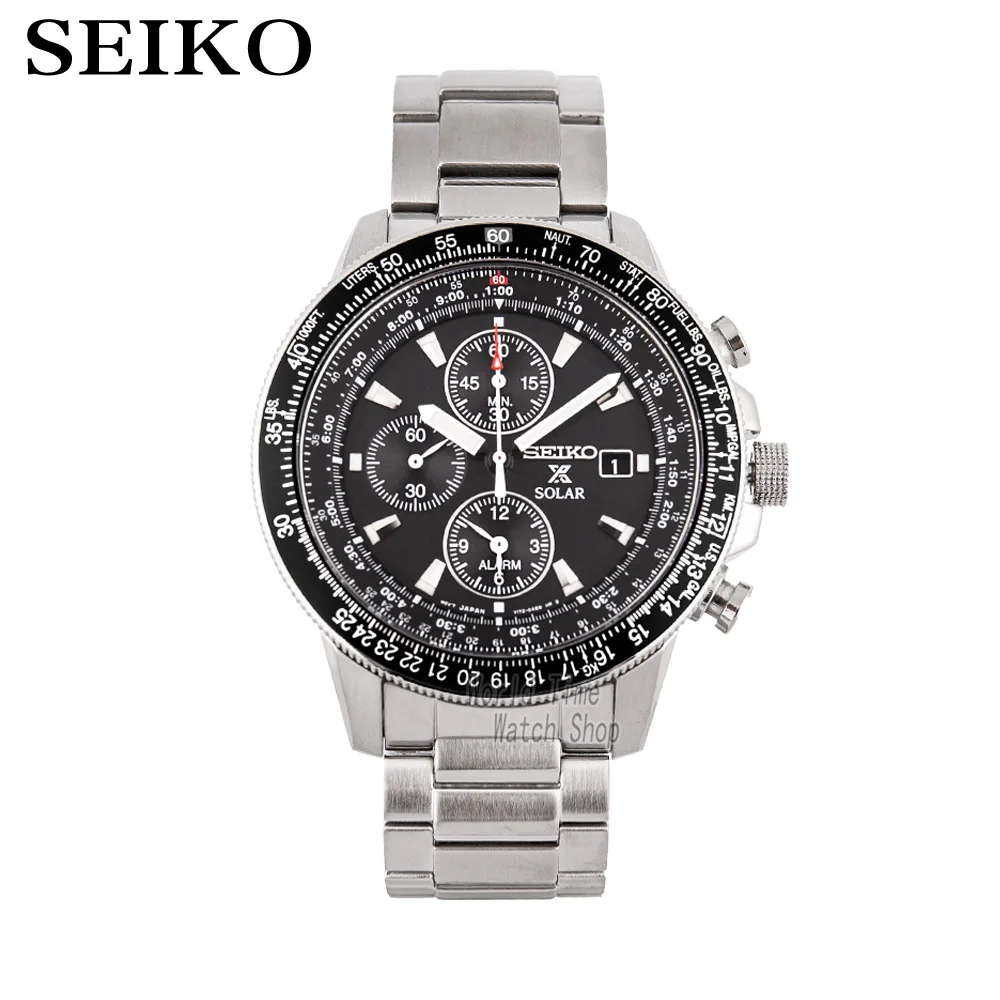 Мужские наручные часы seiko спортивные водонепроницаемые кварцевые с хронографом