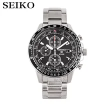 Мужские наручные часы seiko, спортивные водонепроницаемые кварцевые часы с хронографом на солнечной батарее, SSC009