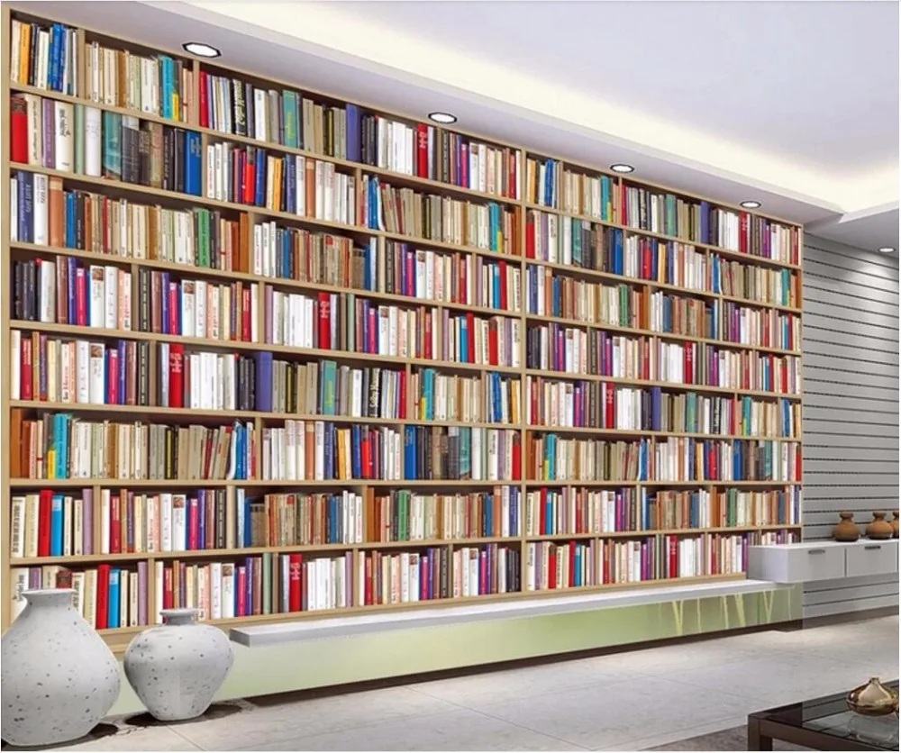

Custom mural 3d photo wallpaper Bookshelf living room TV background wall painting 3d wall murals wallpaper for walls 3 d