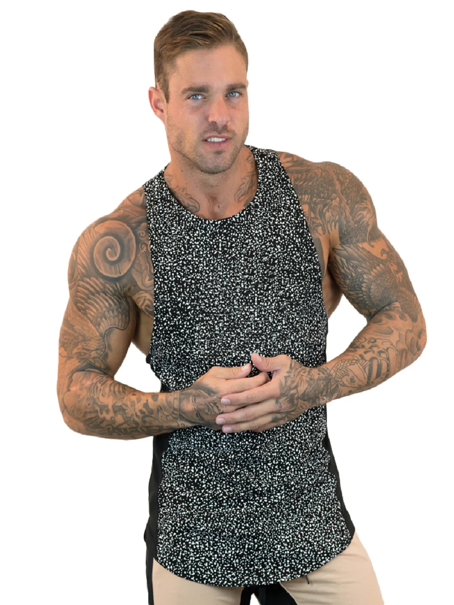 

European New 3D Dot Muscle Tank Top Mens Sleeveless Undershirts O-neck Casual Fitness Singlets Quick drying Clothing