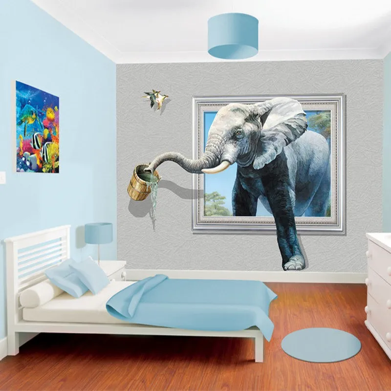 papel de parede Custom Wallpaper Wall Sticker Large Mural 3D Stereo Elephant Wallpaper TV Background Wall Background Painting