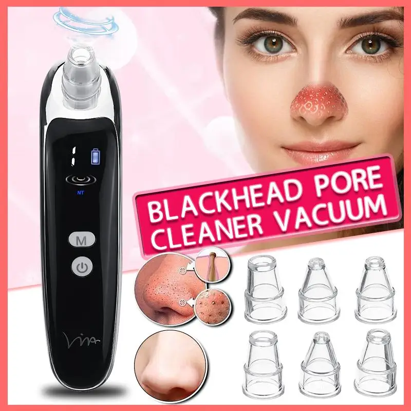 

Electric Acne Blackhead Vacuum Cleaner Pore Skin Care Tools Nose Face Deep Cleansing Suction Machine with 6 Head Birthday Gift