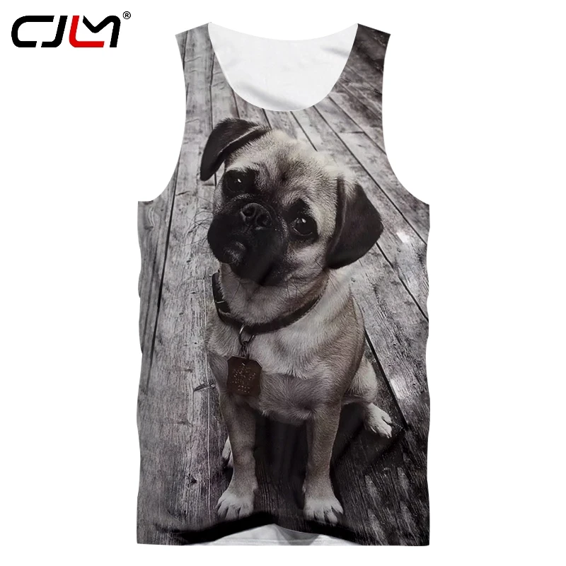 

CJLM Man Large Size Cheapest Animal Tank Top 3D Full Printed Gray Dog Vest Men's Loose Spandex Tanktop Direct Selling