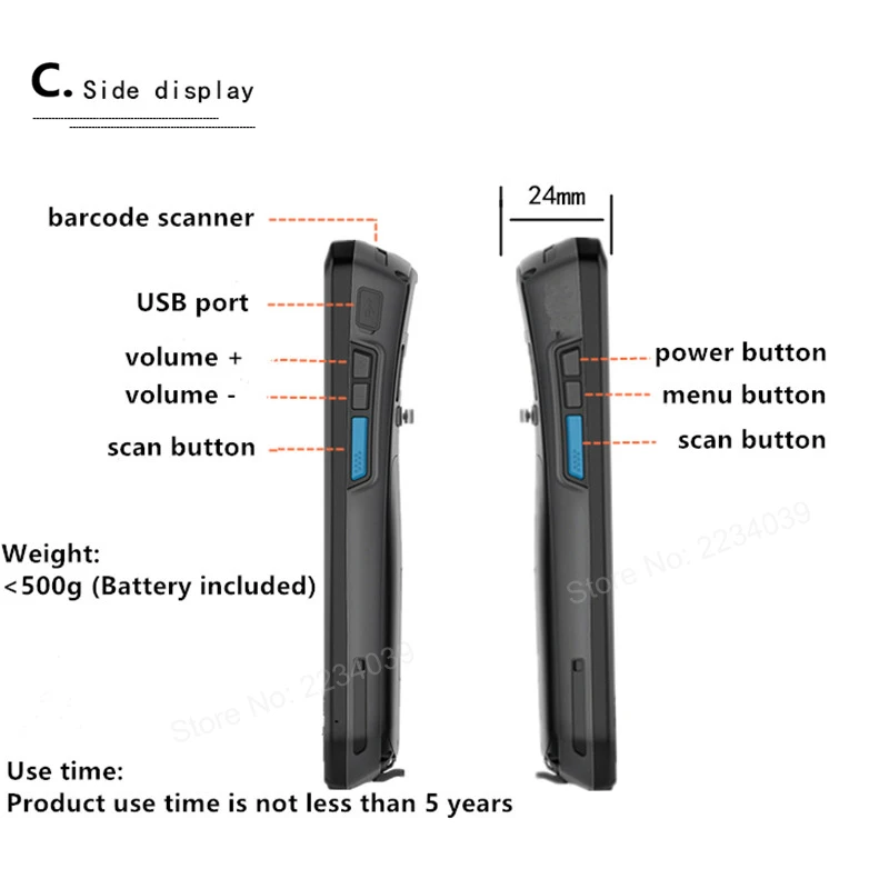 scanner printer 4G handheld POS terminal wireless 1D/2D barcode scanner portable reader WIFI/Bluetooth Data Collector PDA epson scan