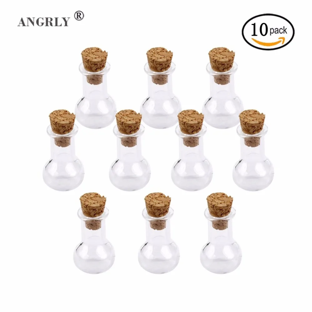 

10 Pcs Wish Bottles Tiny Small Empty Clear Cork Glass Handmade Bottles Vials For Wedding Holiday Decoration Christmas Gifts