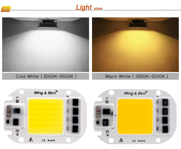 2 шт. светодиодный удара чип лампочки 20 W 30 W 50 W Smart IC 110 V 230 V светодиодный чип для DIY светодиодный прожектор День белый холодный белый теплый