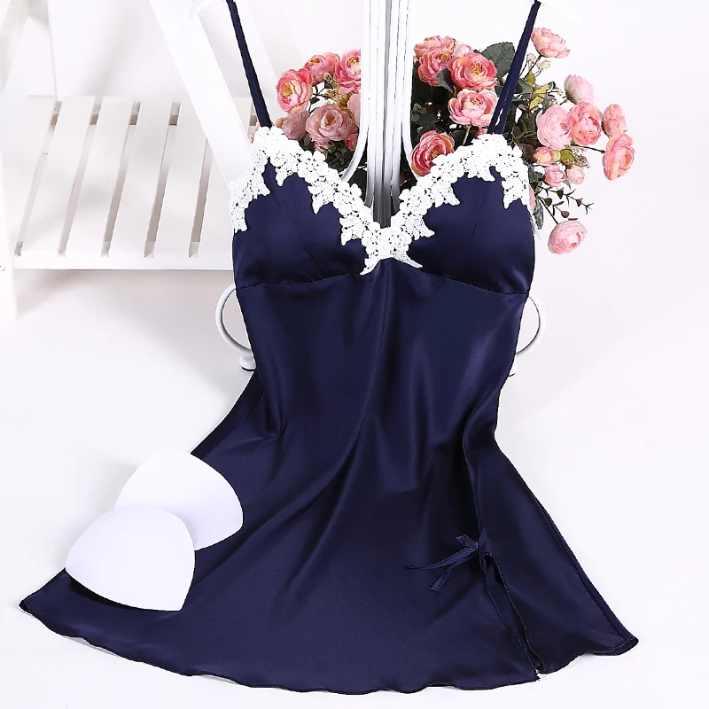 dark blue silk like sleepwear (1)