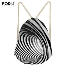 FORUDESIGNS/черные и белые сумки с гипнотическим принтом для женщин и мужчин, повседневные большие рюкзаки для студентов, пляжный мешок, сумки