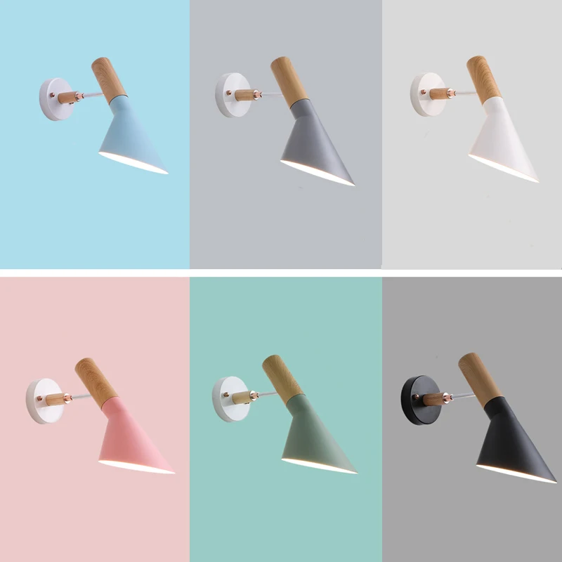 

Nordic LED Wall Lamp Wood Iron Bedroom Beside wall lights home Restaurant Hotel Bar Corridor Cafe Wall Lamp Sconce mx4171150