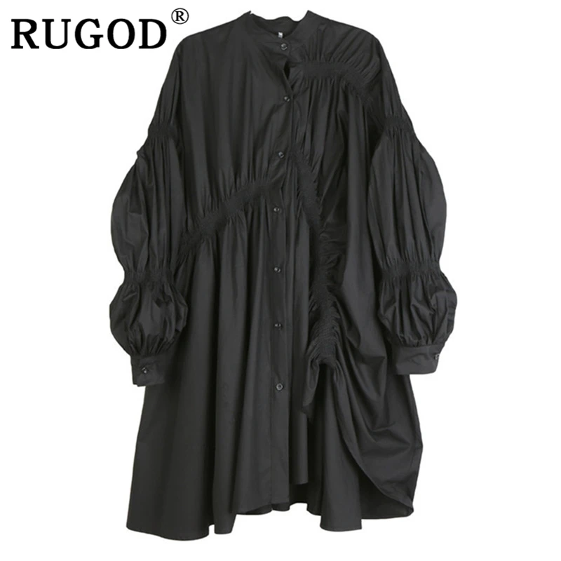 RUGOD свободное однотонное летнее платье Termperament элегантное модное уличное